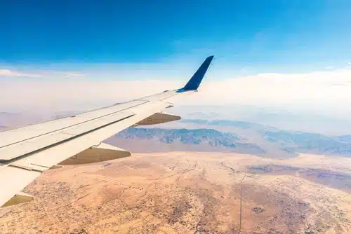 flight over desert